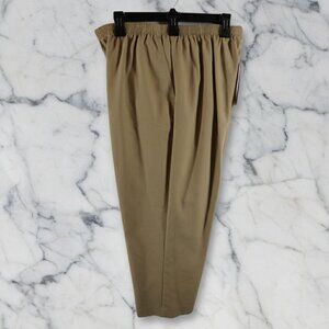 Alfred Dunner Taste Of Morocco Womens Beige Pull On Pants W/ Pockets Tag Size 14